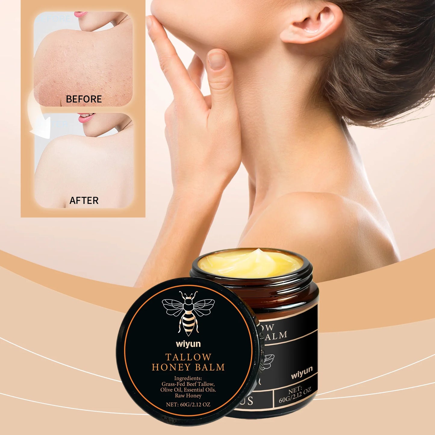 Tallow Honey Cream – Intense Hydration & Skin Glow Moisturizer for Face & Body